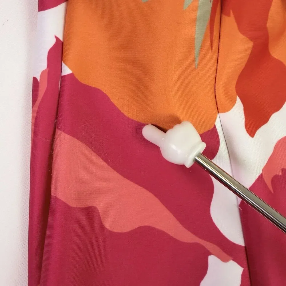 Calvin Klein Floral Sheath Midi Dress Women's 12 Pink Orange Bold Career Office - Picture 14 of 16